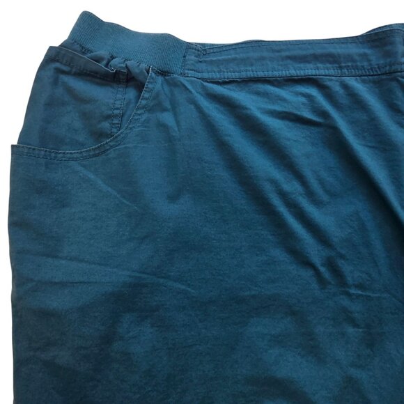 Liz & Me Womens Plus Size 5X Teal Cargo Capri Pants Elastic Waist Pockets - Picture 8 of 12